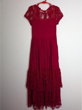 NWT Trish Scully Child Red Lace Formal Dress Size 6 Holiday Flower Girl